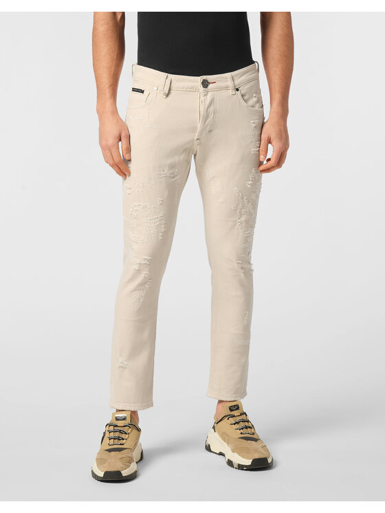 PHILIPP PLEIN PHILIPP PLEIN Jeansy 24581 Béžová Skinny Fit