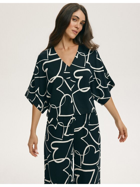Esotiq Esotiq Piżama 44908 Czarny Regular Fit