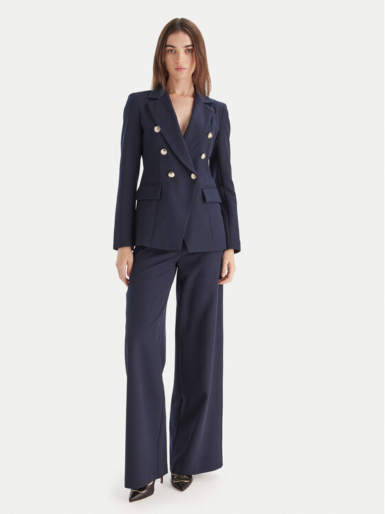 Maryley Maryley Kalhoty z materiálu 25IB680/M17 Tmavomodrá Regular Fit