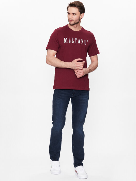 Mustang Mustang T-Shirt Alex 1013221 Bordowy Regular Fit