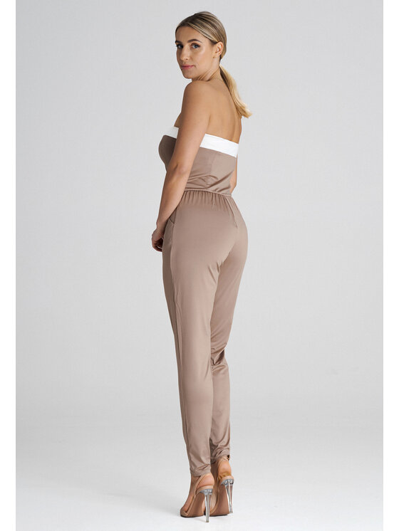 FIGL FIGL Kombinezon M1025 Beżowy Regular Fit