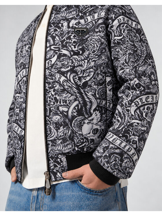 PHILIPP PLEIN PHILIPP PLEIN Kurtka bomber 31475 Czarny Regular Fit