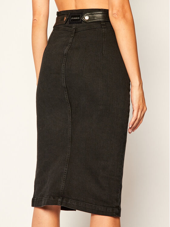 PINKO Pinko Gonna di jeans Elsa Al 20-21 PDEN 1J10J1 Y6FG Nero Slim Fit