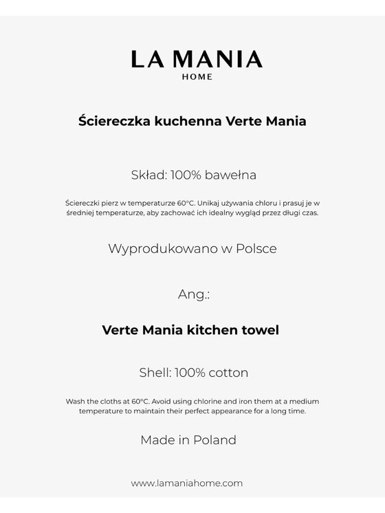 La Mania La Mania Ścierka Verte Mania Zielony jasny