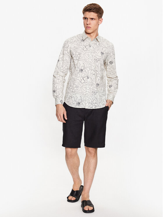 Sisley Sisley Koszula 5T56SQ025 Biały Regular Fit