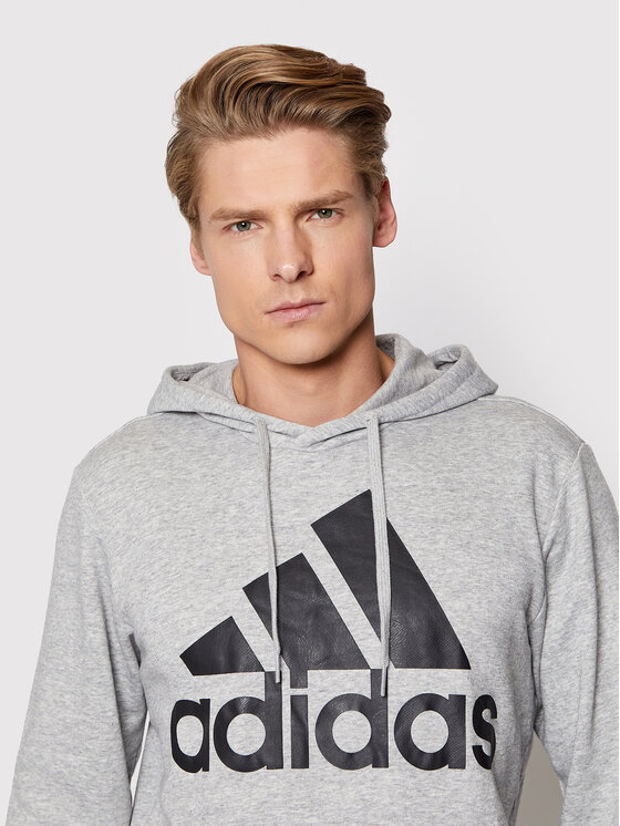 adidas adidas Mikina Essentials Big Logo GK9541 Sivá Regular Fit