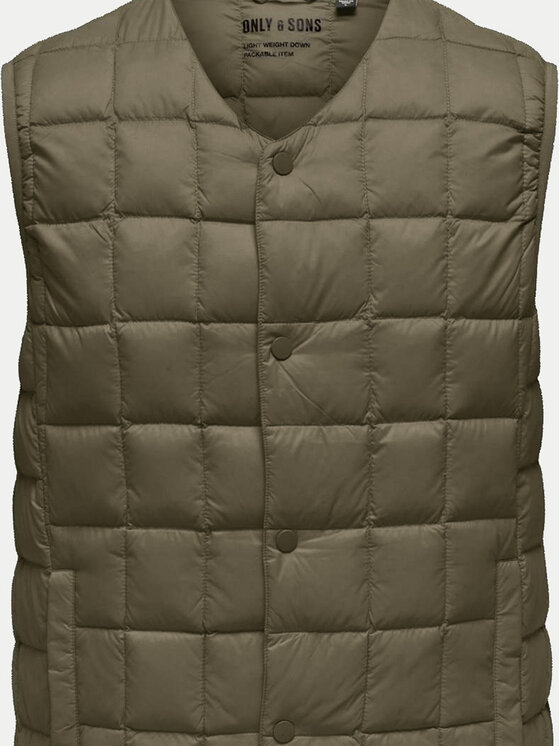 Only & Sons Only & Sons Prsluk Gavin 22030622 Zelena Regular Fit