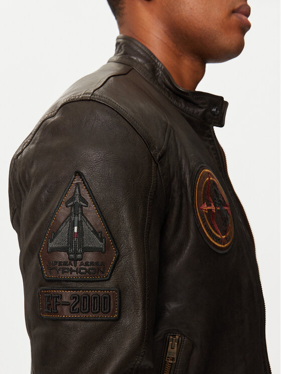 Aeronautica Militare Aeronautica Militare Giacca di pelle 242PN954PL147 Marrone Regular Fit