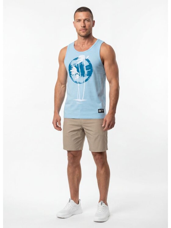PITBULL PITBULL Tank top PALMS Niebieski Regular Fit