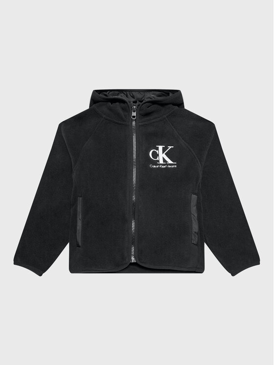 Calvin Klein Jeans Fleecová mikina IB0IB01443 Čierna Regular Fit