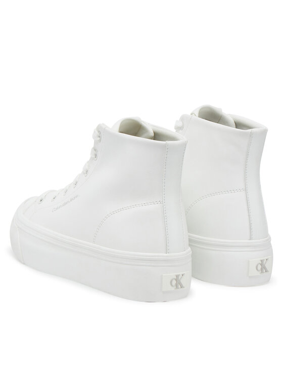 Calvin Klein Jeans Calvin Klein Jeans Αθλητικά Vulc Flatform Mid Mg Lth YW0YW01741 Λευκό