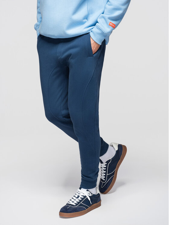 Ombre Ombre Spodnie dresowe OM-PABS-0305 Granatowy Regular Fit