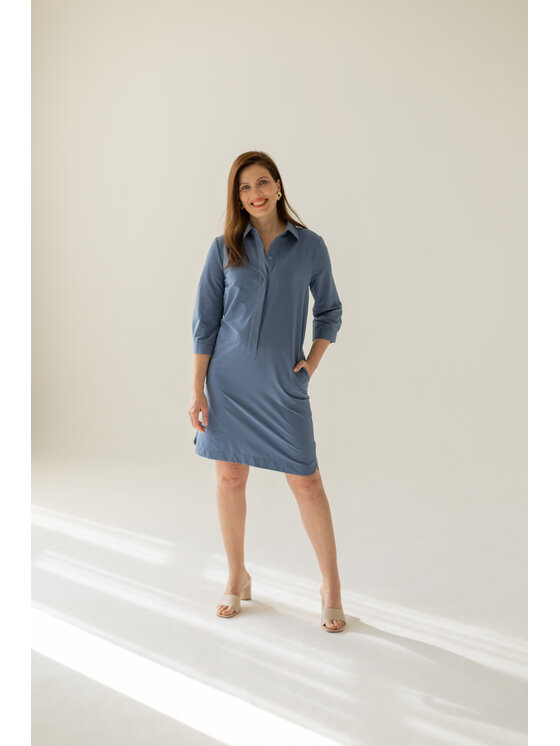 Entelier Entelier Sukienka koszulowa Zoe koszulowa Niebieski Relaxed Fit