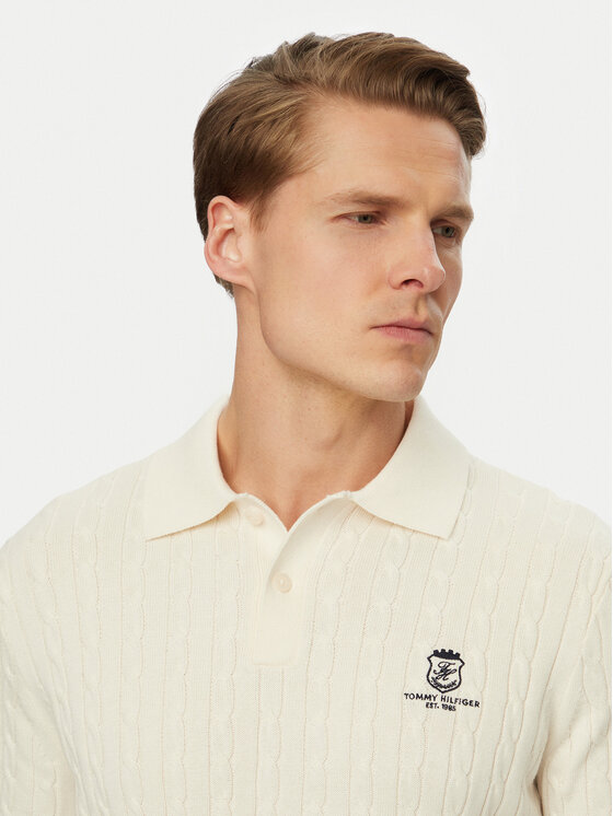 Tommy Hilfiger Tommy Hilfiger Tricou polo MW0MW42788 Crem Regular Fit