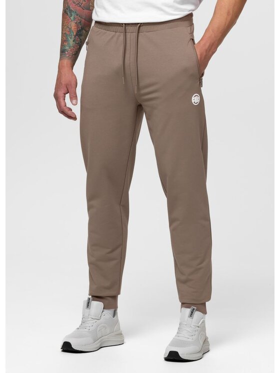 PITBULL PITBULL Spodnie dresowe SMALL LOGO NUGGET Brązowy Regular Fit