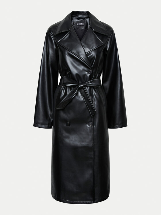 Pieces Pieces Trench Natrix 17151426 Negru Regular Fit