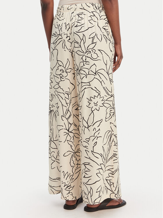 Seafolly Seafolly Hlače iz tkanine Hothouse Flowers 55631-PA Bež Wide Leg