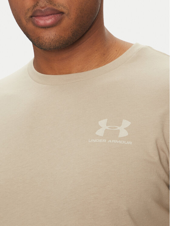 Under Armour Under Armour T-särk Left Chest Logo SS 1326799 Beež Loose Fit