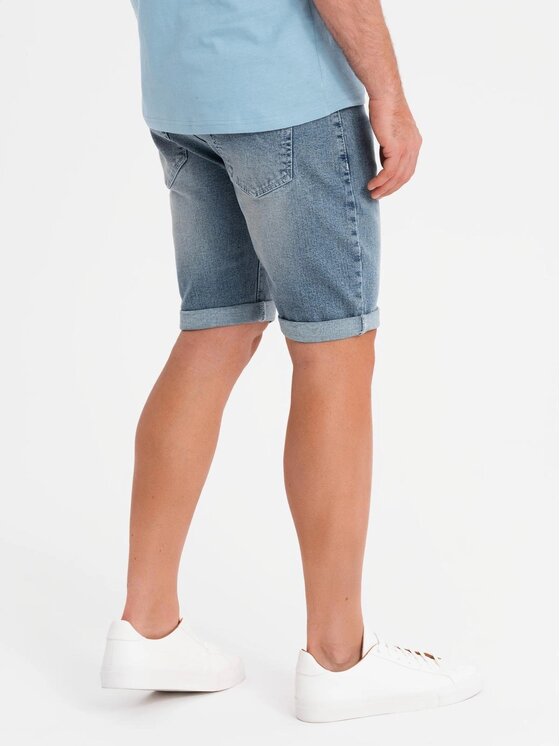 Ombre Ombre Szorty jeansowe OM-SRDS-0164 Niebieski Regular Fit