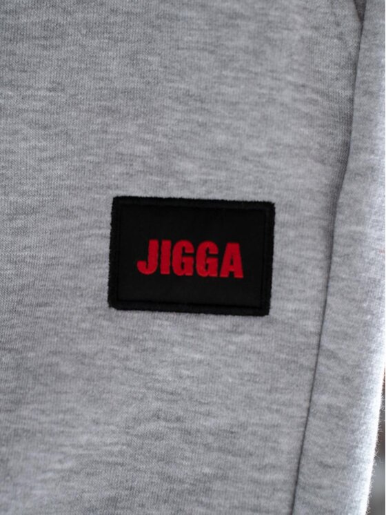 Jigga Wear Jigga Wear Spodnie dresowe Spodnie Dresowe Męskie Szare Jigga Wear Badge M Szary Regular Fit