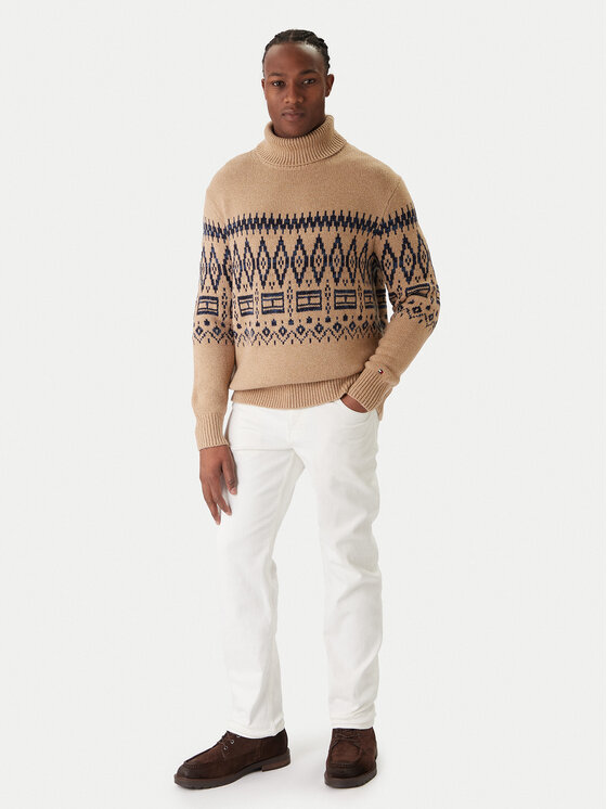 Tommy Hilfiger Tommy Hilfiger Rolák Fairisle MW0MW40843 Béžová Regular Fit