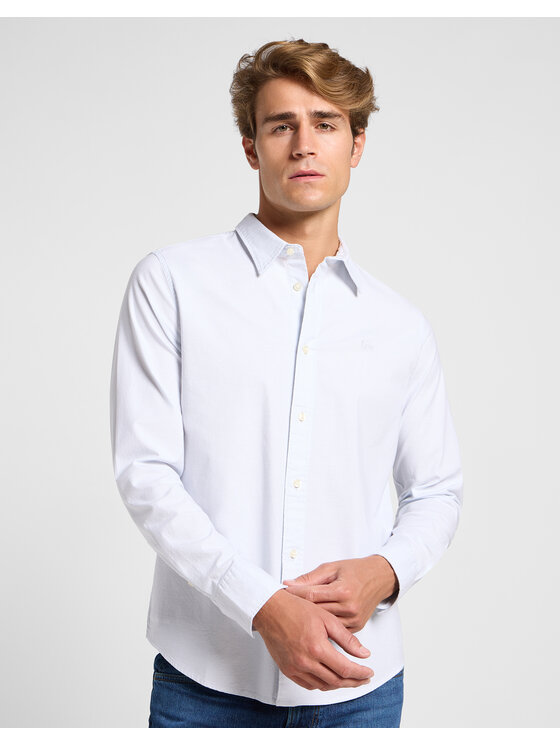 Lee Lee Koszula PATCH SHIRT 112363910 Biały Regular Fit