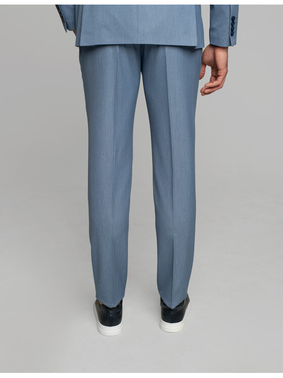 Borgio Borgio Spodnie garniturowe lido Niebieski Slim Fit