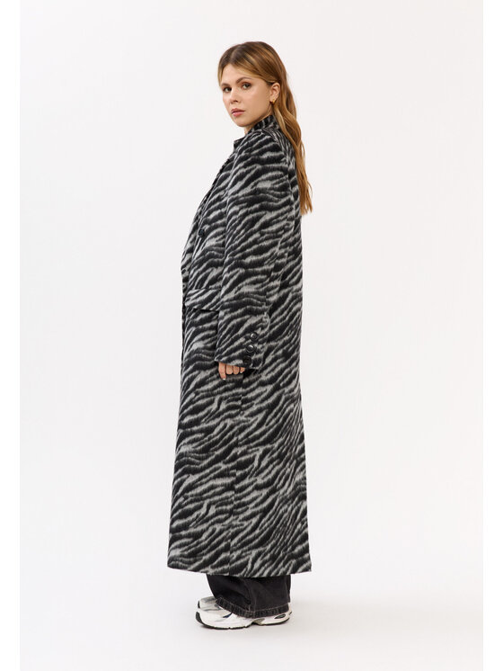 Mirons Mirons Płaszcz przejściowy print Czarny Oversize