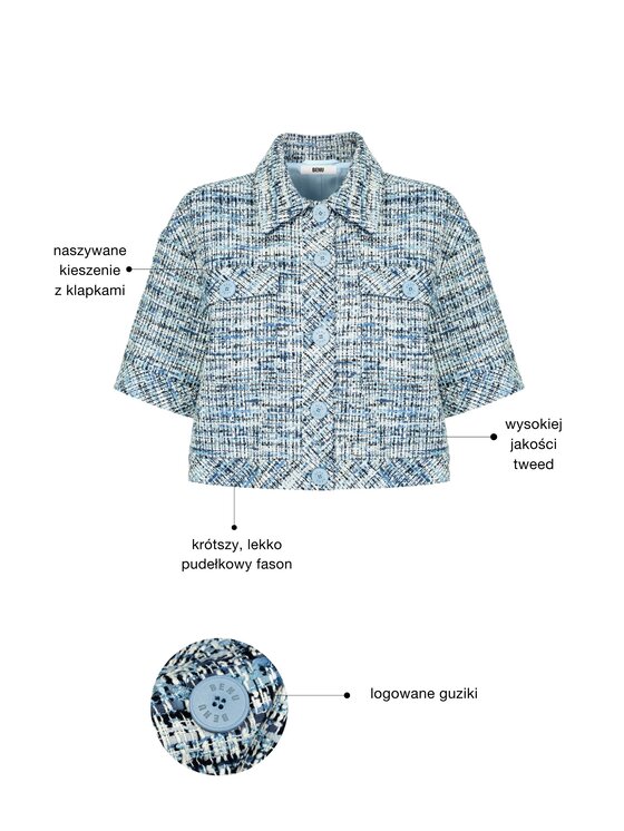 BENU BENU Camicia tweedowa Blu Regular Fit