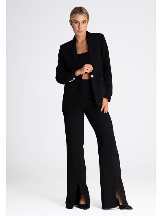 FIGL FIGLFIGL Pantaloni da donna M955 Nero Regular Fit
