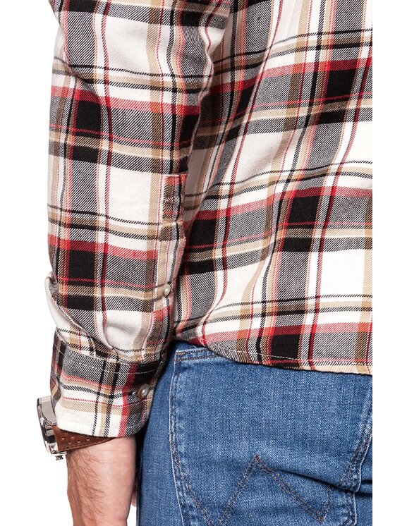 Wrangler Wrangler Koszula 1PKT FLAP SHIRT Beżowy Regular Fit