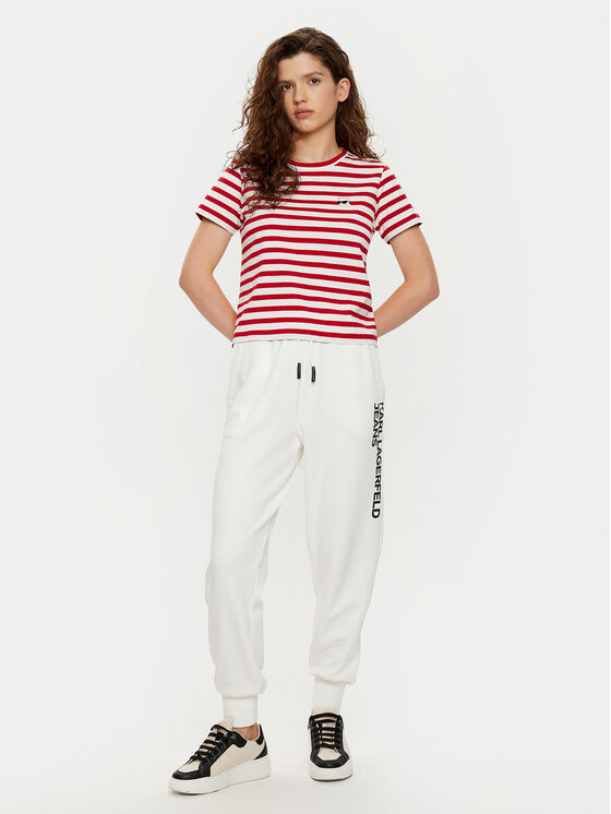 Karl Lagerfeld Jeans Karl Lagerfeld Jeans Jogginghose A1W10058 Weiß Regular Fit