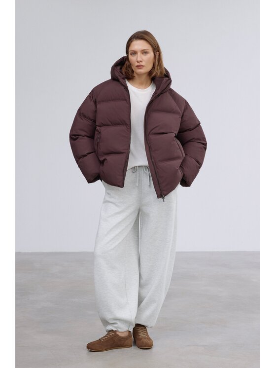 Estro Estro Kurtka puchowa ER00119334 Brązowy ciemny Loose Fit