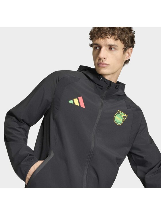 adidas adidas Wiatrówka Jamaica x Bob Marley Tiro Travel Full Zip Czarny Slim Fit