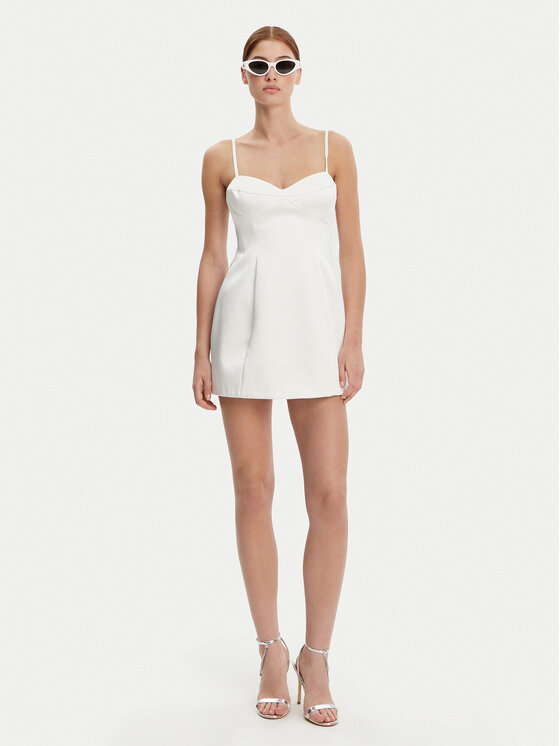 Bardot Bardot Koktejlové šaty 59817DB Biela Slim Fit