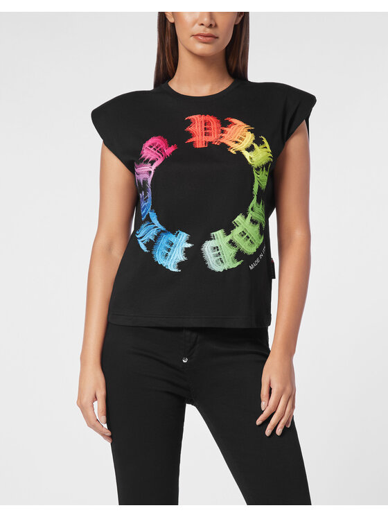 PHILIPP PLEIN PHILIPP PLEIN Tank top 14683 Czarny Skin Tight Fit