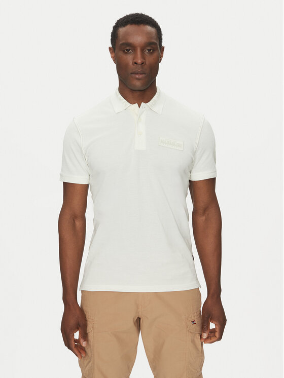 Napapijri Tricou polo E-Amundsen NP0A4IN9 Écru Regular Fit