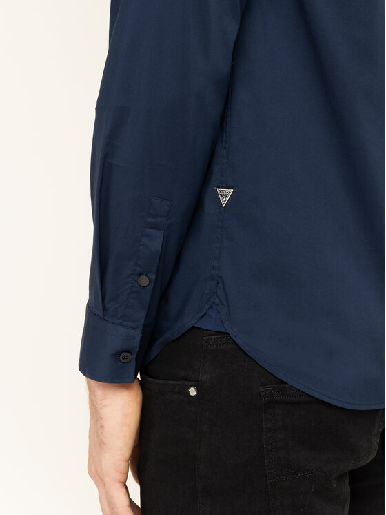 Guess Guess Риза M01H25 W7ZK0 Тъмносин Regular Fit