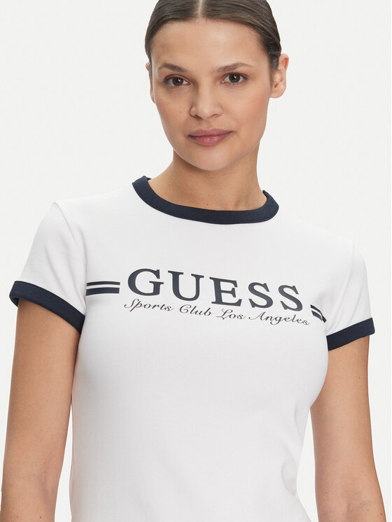 Guess Guess Rochie de zi V5GK02 KCQX1 Alb Slim Fit