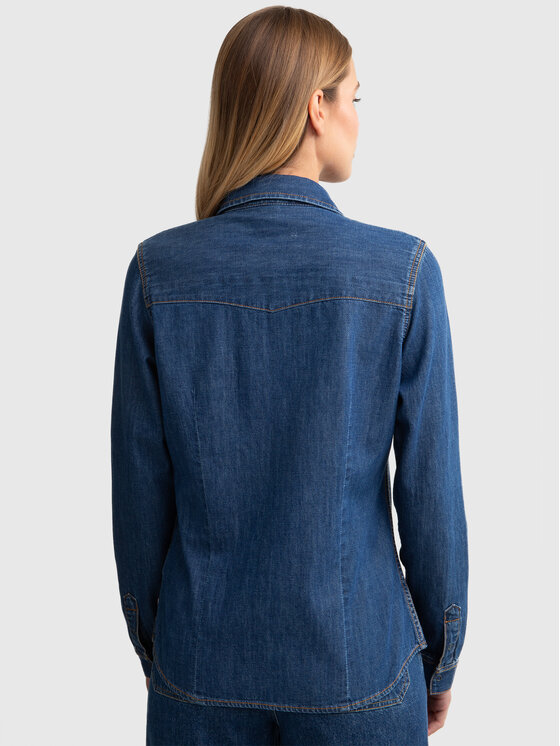 BIG STAR BIG STAR Koszula jeansowa NORRA Granatowy Slim Fit