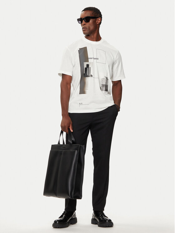 Armani Exchange Armani Exchange T-krekls 6DZTHZ ZJBYZ 61AK Balts Regular Fit