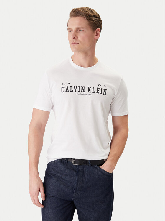 Calvin Klein Jeans Calvin Klein Jeans Póló Coll Word Graphic LV14RE817G Fehér Regular Fit