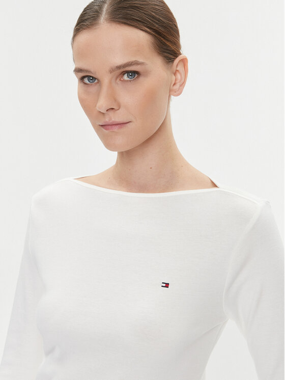 Tommy Hilfiger Tommy Hilfiger Блуза Cody WW0WW40829 Екрю Slim Fit