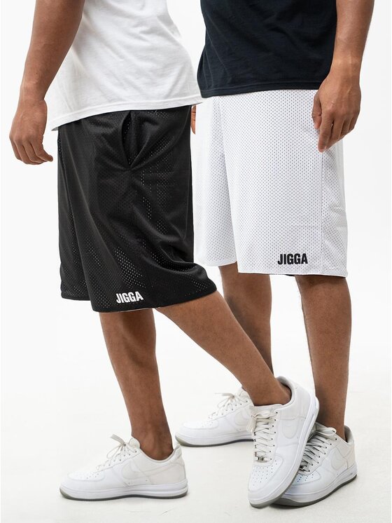 Szorty sportowe, rozmiar L, Czarne, Krótkie Spodenki Sportowe Dwustronne 2 w 1 Czarne Białe Jigga Wear Small Outline XL