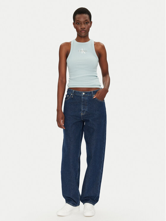 Calvin Klein Jeans Calvin Klein Jeans Top Monologo J20J225301 Plava Slim Fit