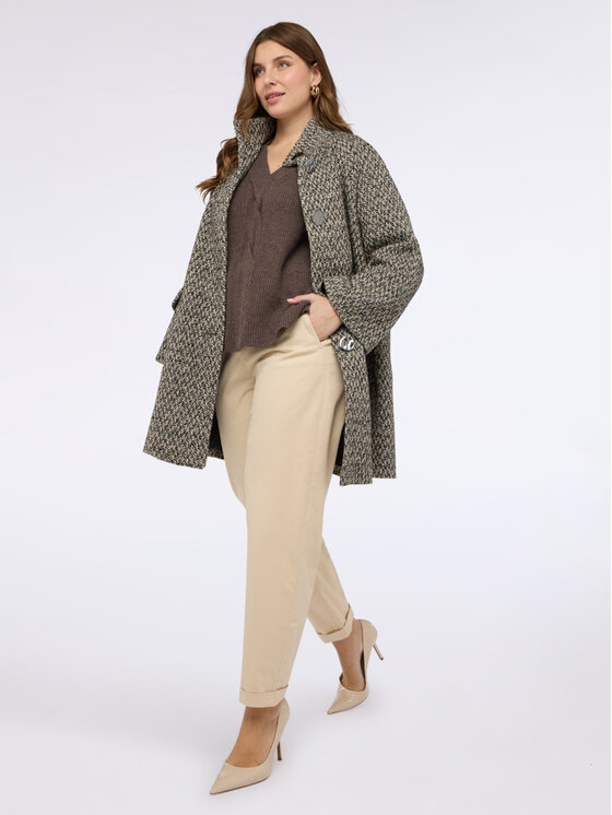 Fiorella Rubino Fiorella Rubino Spodnie materiałowe P701T005113N002 Kremowy Regular Fit