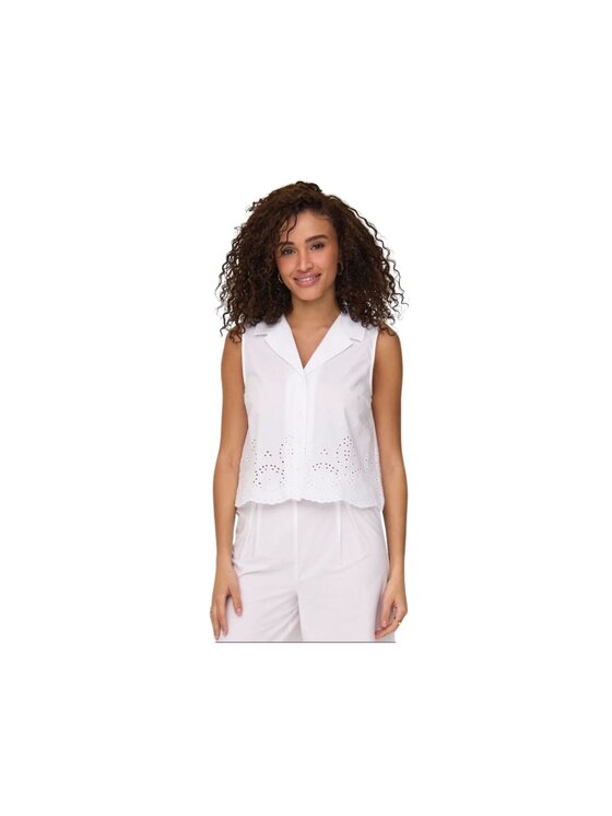ONLY ONLY Camicia Camicia onlroxanne slk resort Bianco Regular Fit