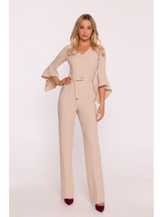 Stylove Stylove Kombinezon S416 Beżowy A-Line Fit