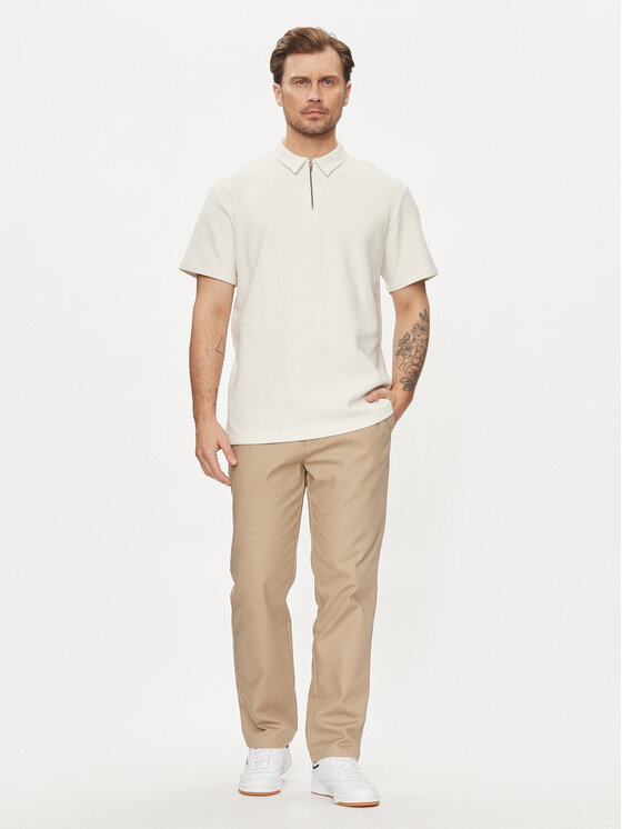 Wrangler Wrangler Polokošile Rugby 112350413 Écru Relaxed Fit