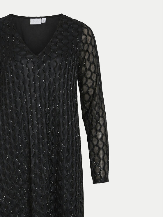 Vila Vila Коктейльна сукня Zalma 14102492 Чорний Regular Fit
